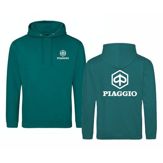 PÁNSKÁ MIKINA S KAPUCÍ A MOTIVEM PIAGGIO 1 - ZELENÁ