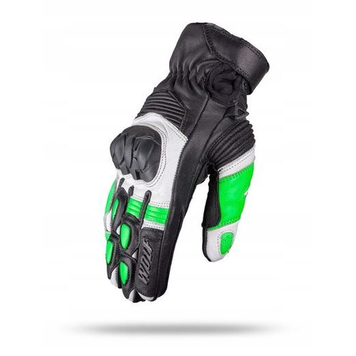 WOLF BANDIT GREEN KOŽENÉ RUKAVICE NA MOTORKU
