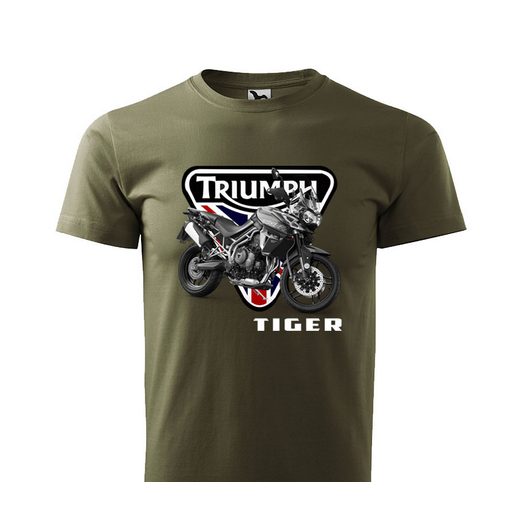 PÁNSKÉ TRIKO S MOTIVEM TRIUMPH TIGER - MILITARY
