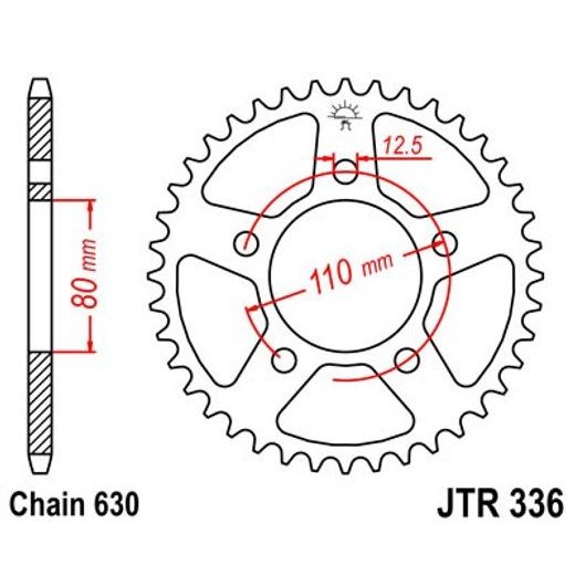 ŘETĚZOVÁ ROZETA JT JTR 336-33 33 ZUBŮ, 630