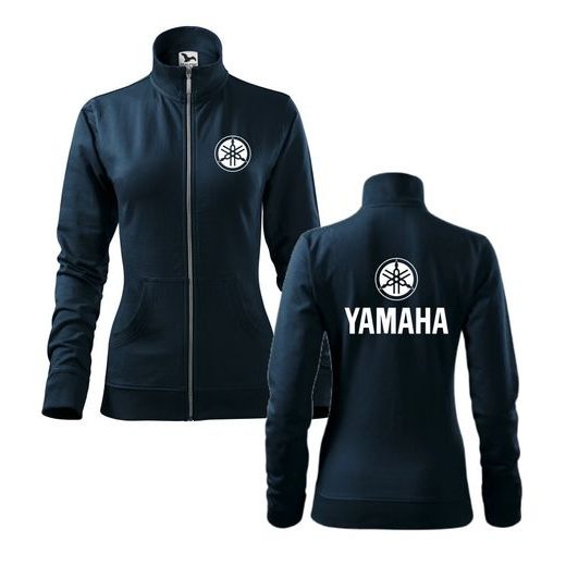 DÁMSKÁ MIKINA NA ZIP S MOTIVEM YAMAHA 1 - TMAVĚ MODRÁ