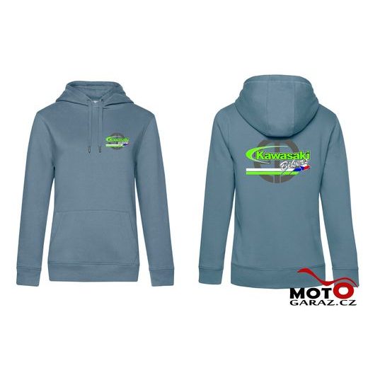 DÁMSKÁ KLUBOVÁ MIKINA S KAPUCÍ KAWASAKI BIKERS CZ - DENIM