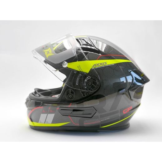 INTEGRÁLNÍ HELMA AXXIS RACER GP CARBON SV SPIKE LESKLÁ FLUO