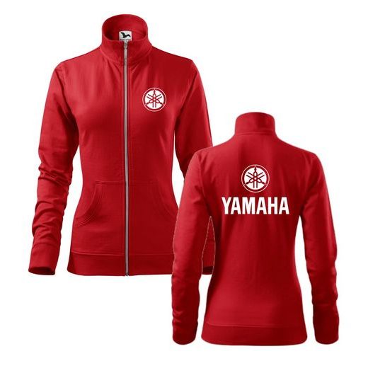 DÁMSKÁ MIKINA NA ZIP S MOTIVEM YAMAHA 1 - ČERVENÁ