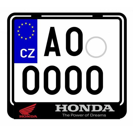 NOSIČ SPZ NA MOTORKU S 3D MOTIVEM HONDA 1 - ČERVENÁ