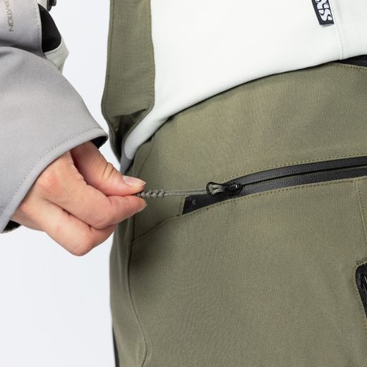 DÁMSKÉ KALHOTY S LAMINOVANOU MEMBRÁNOU IXS VENTURE-STX 1.0 X2-015605 OLIVOVÁ-SVĚTLE ŠEDÁ