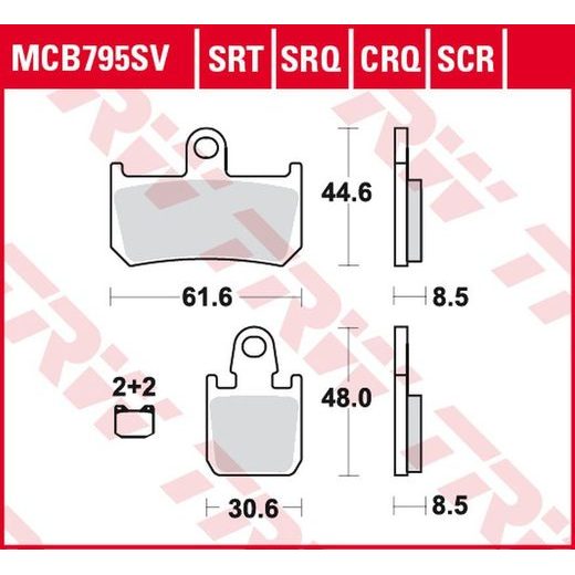 BRZDOVÉ DESTIČKY TRW MCB795CRQ
