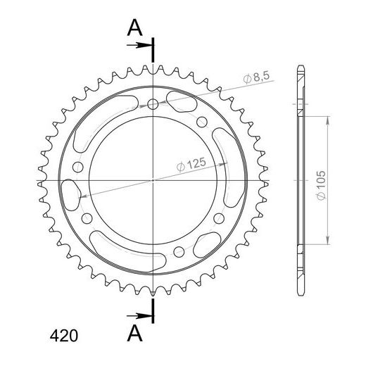 ŘETĚZOVÁ ROZETA SUPERSPROX RFE-1131:45-BLK ČERNÝ