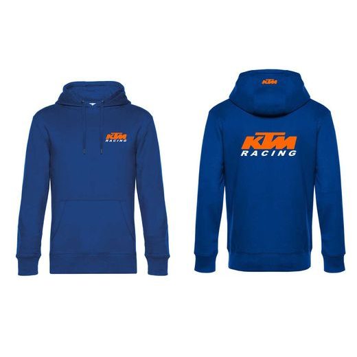 PÁNSKÁ MIKINA S KAPUCÍ A MOTIVEM KTM RACING 1 - KRÁLOVSKY MODRÁ