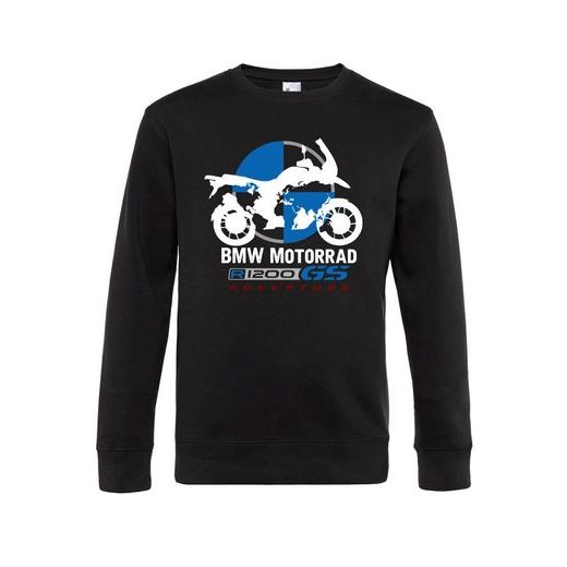 PÁNSKÁ MIKINA S MOTIVEM BMW R 1200 GS - ČERNÁ
