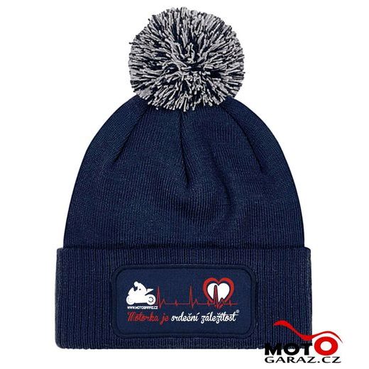 ZIMNÍ ČEPKA S BAMBULÍ MOTORKA JE SRDEČNÍ ZÁLEŽITOST ®