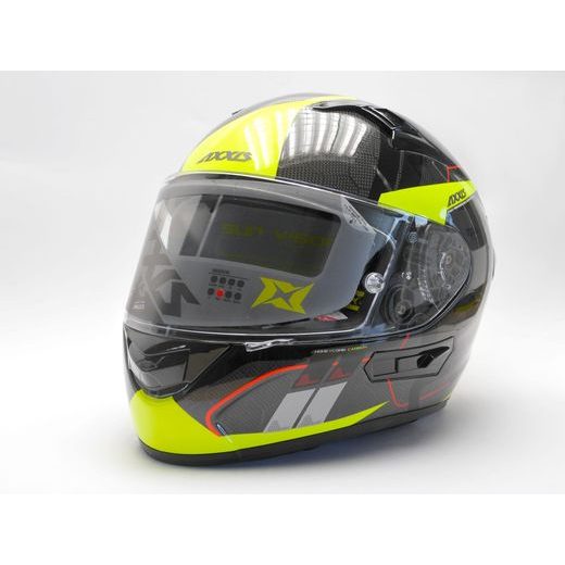 INTEGRÁLNÍ HELMA AXXIS RACER GP CARBON SV SPIKE LESKLÁ FLUO
