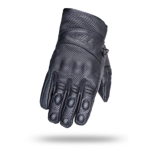 WOLF RACER BLACK KOŽENÉ RUKAVICE NA MOTORKU
