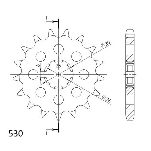 ŘETĚZOVÉ KOLEČKO SUPERSPROX CST-568:17 17 ZUBŮ, 530