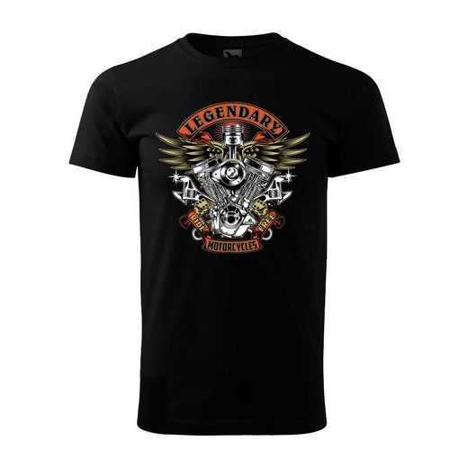 PÁNSKÉ TRIKO S MOTIVEM LEGENDARY MOTORCYCLES - ČERNÉ