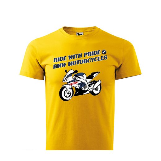 PÁNSKÉ TRIKO S MOTIVEM BMW MOTORCYCLES RACING - ŽLUTÉ