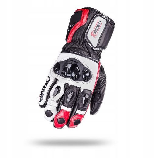 WOLF RAIDEN RED KOŽENÉ SPORTOVNÍ RUKAVICE NA MOTORKU