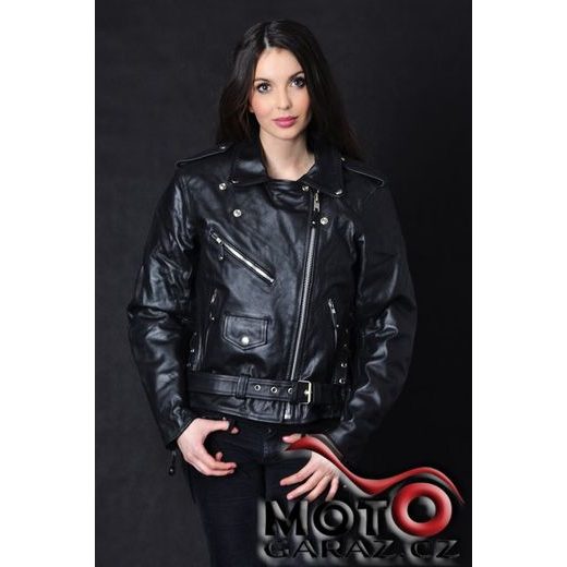 DÁMSKÝ KOŽENÝ KŘIVÁK SE ŠNĚROVÁNÍM A TERMOVLOŽKOU WOLF BIKER