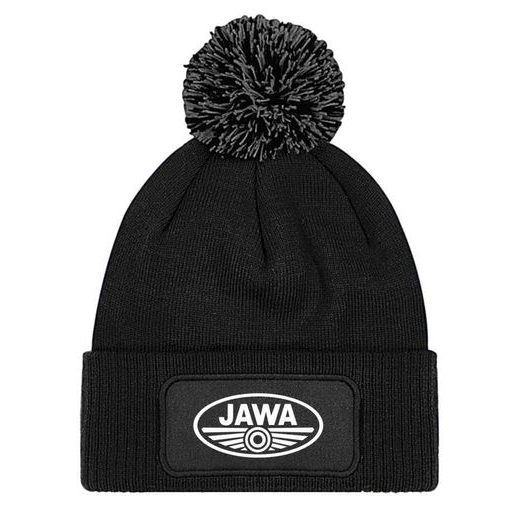 ZIMNÍ ČEPKA S BAMBULÍ A MOTIVEM JAWA