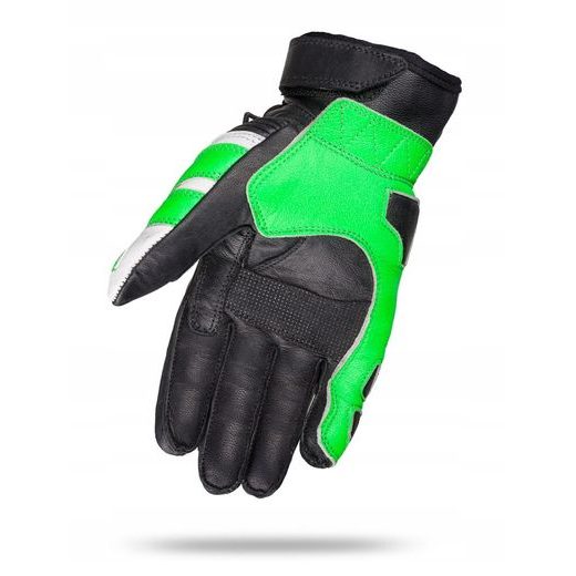 WOLF BANDIT GREEN KOŽENÉ RUKAVICE NA MOTORKU