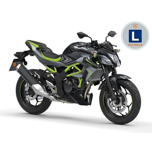 KAWASAKI Z125 PEARL STORM GRAY 2026 AUTOŠKOLA S OCHRANNÝMI RÁMY