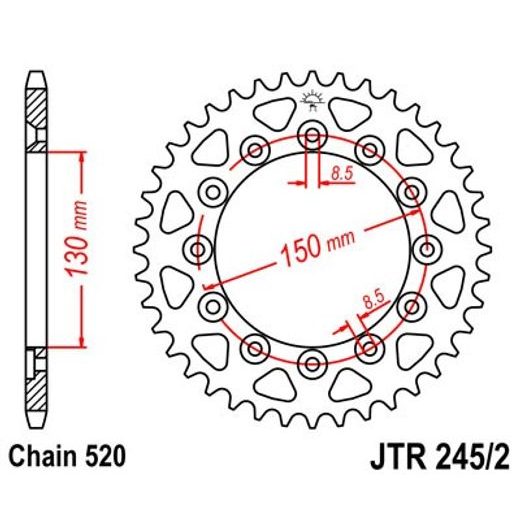 ŘETĚZOVÁ ROZETA JT JTR 245/2-46 46 ZUBŮ, 520