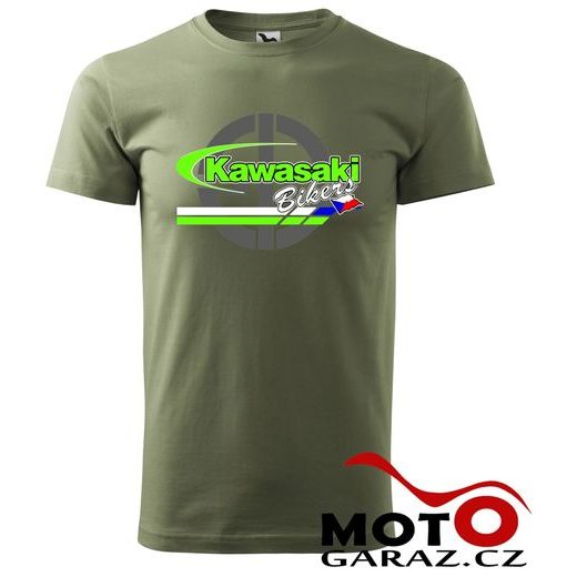 PÁNSKÉ KLUBOVÉ TRIČKO KAWASAKI BIKERS CZ - KHAKI