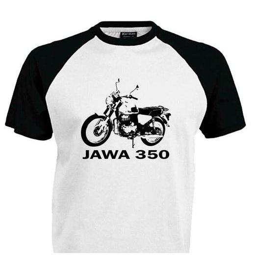 PÁNSKÉ TRIKO S MOTIVEM JAWA 350 - ČERNO/BÍLÉ