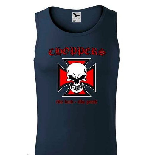 PÁNSKÉ TÍLKO CHOPPERS RIDE LOUD - RIDE PROUD TMAVĚ MODRÉ