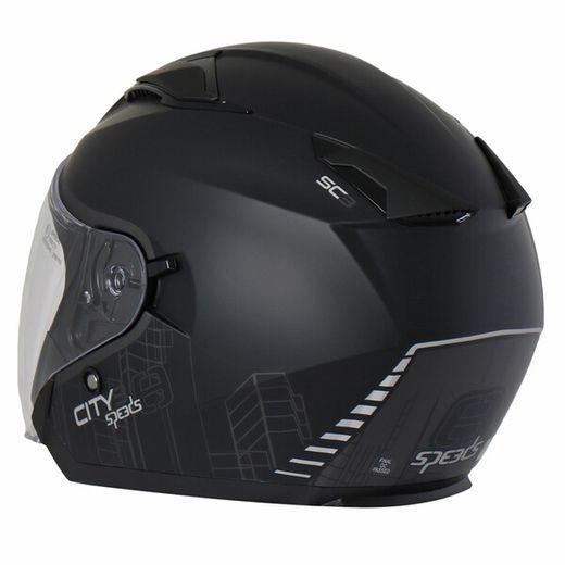 OTEVŘENÁ HELMA NA MOTORKU SE SLUNEČNÍ CLONOU SPEEDS CITY III ČERNO/TITANOVÁ MATNÁ