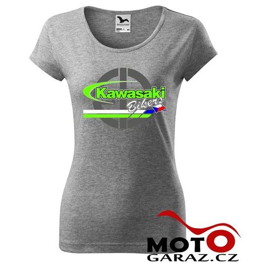 DÁMSKÉ KLUBOVÉ TRIČKO KAWASAKI BIKERS CZ - ŠEDÁ