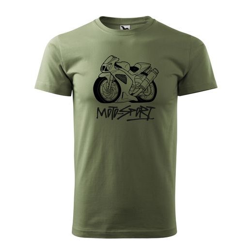 PÁNSKÉ TRIKO S MOTIVEM MOTOSPORT - KHAKI