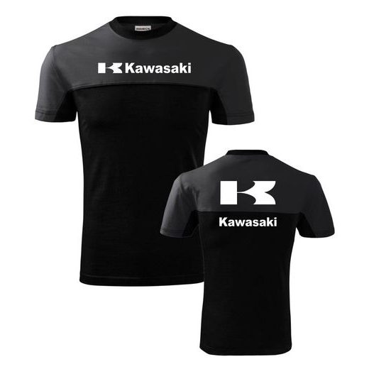 PÁNSKÉ TRIKO S MOTIVEM KAWASAKI 1 - ŠEDO/ČERNÉ