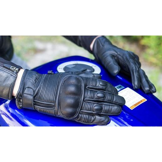 WOLF MODI BLACK KOŽENÉ RUKAVICE NA MOTORKU