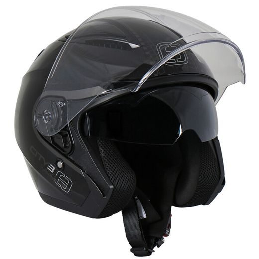 OTEVŘENÁ HELMA NA MOTORKU SE SLUNEČNÍ CLONOU SPEEDS CITY III ČERNÁ LESKLÁ