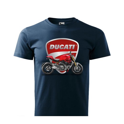 PÁNSKÉ TRIKO S MOTIVEM DUCATI MONSTER 1 - TMAVĚ MODRÉ