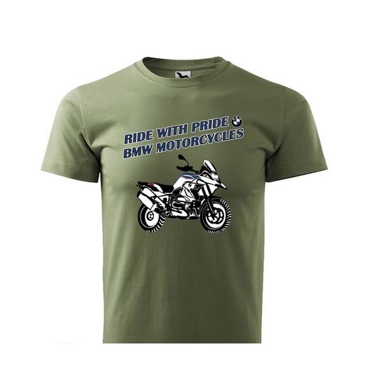 PÁNSKÉ TRIKO S MOTIVEM BMW MOTORCYCLES ENDURO - KHAKI