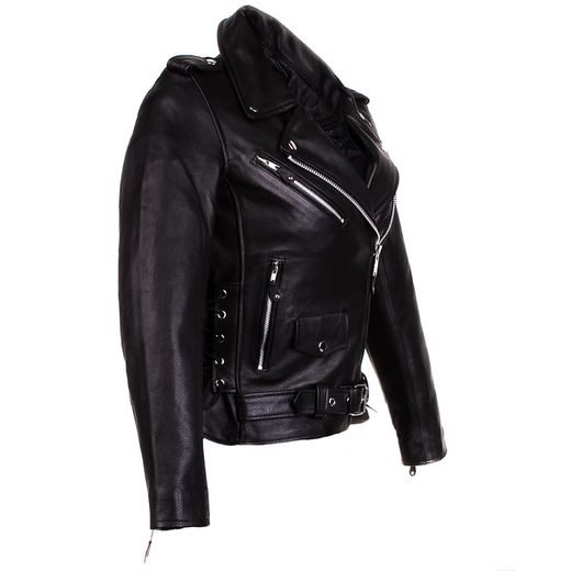 DÁMSKÝ KOŽENÝ KŘIVÁK SE ŠNĚROVÁNÍM A TERMOVLOŽKOU WOLF BIKER