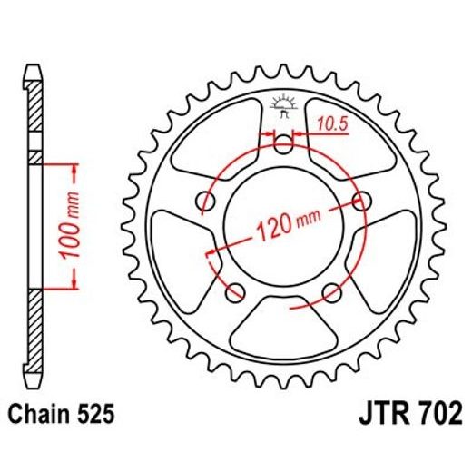 ŘETĚZOVÁ ROZETA JT JTR 702-45 45 ZUBŮ, 525