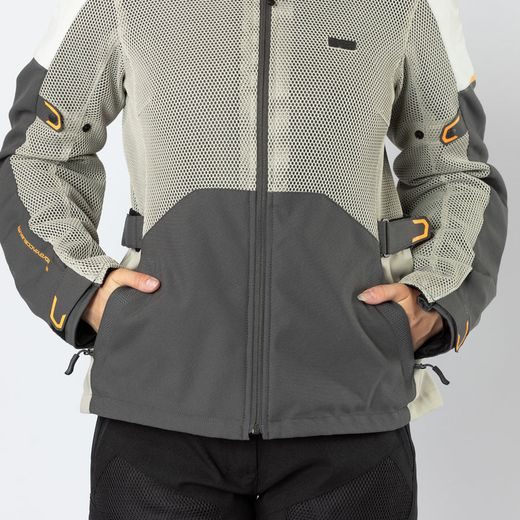 DÁMSKÁ BUNDA IXS TOURSTER-BIG AIR 1.0 X2-161605 TMAVĚ ŠEDÁ-OPATSKÝ KÁMEN-ORANŽOVÁ