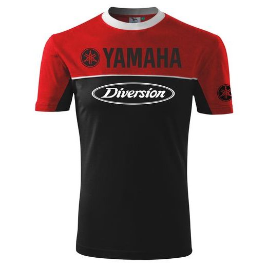 PÁNSKÉ TRIKO S MOTIVEM YAMAHA DIVERSION - ČERVENÁ/ČERNÁ