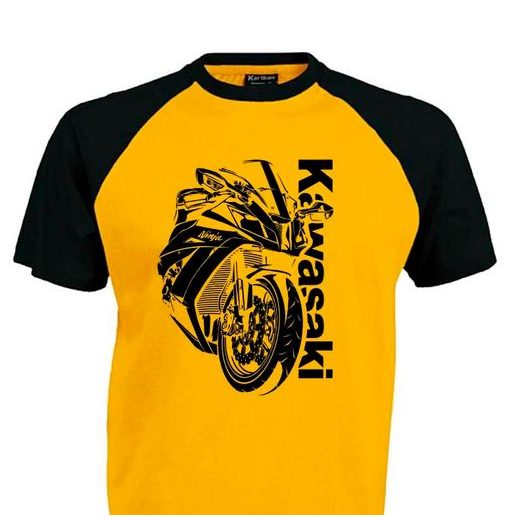 PÁNSKÉ TRIKO S MOTIVEM KAWASAKI NINJA 2 - ČERNO/ŽLUTÉ