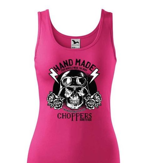 DÁMSKÉ TÍLKO S MOTIVEM CHOPPERS HAND MADE - RŮŽOVÉ