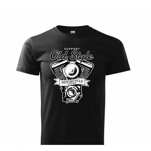 PÁNSKÉ TRIKO S MOTIVEM OLD STYLE - ČERNÉ