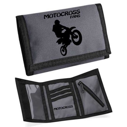 MOTO PENĚŽENKA S MOTIVEM MOTOCROSS FANS - ŠEDÁ