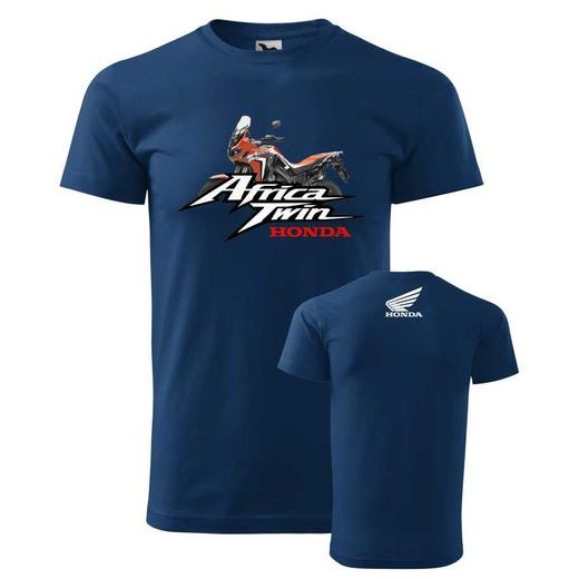 PÁNSKÉ TRIKO S MOTIVEM HONDA AFRICA TWIN - TMAVĚ MODRÁ