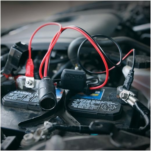 ZÁSUVKA ZAPALOVAČE S BATERIOVÝMI OČKY M6, DÉLKA 60 CM, PRO NABÍJEČKY NOCO GENIUS