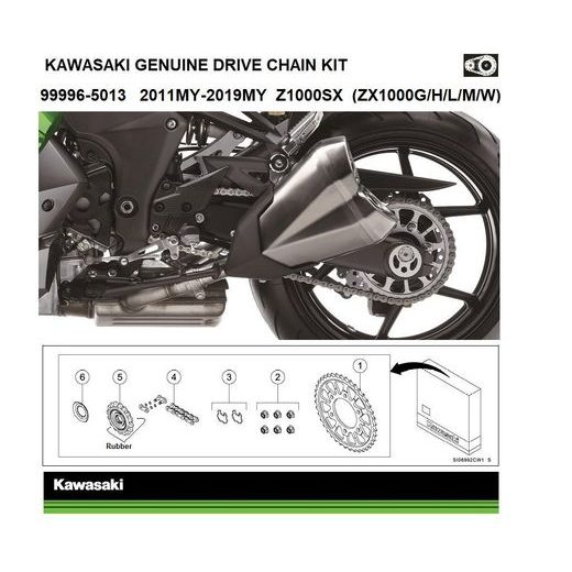 ORIGINÁLNÍ ŘETĚZOVÁ SADA KAWASAKI Z1000 SX 2011-2019