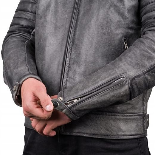 KOŽENÁ BUNDA NA MOTORKU WOLF DESTRO GREY