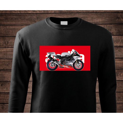 PÁNSKÁ MIKINA S MOTIVEM APRILIA RSV 1000 R - ČERNÁ